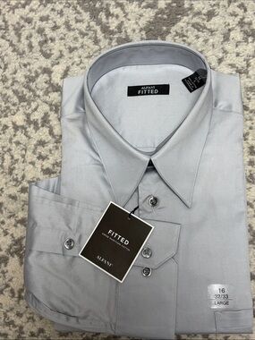 Alfani Fitted Men's Light Gray Dress Shirt